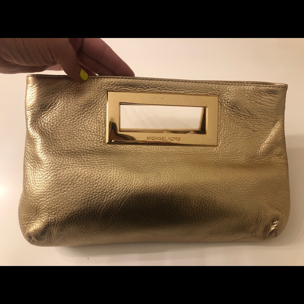 Michael Kors gold clutch